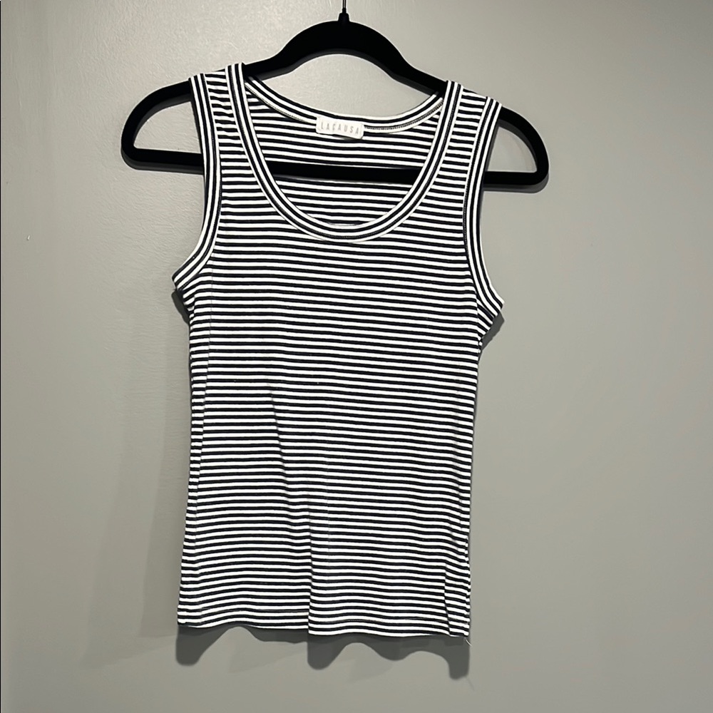 Striped Black and White Tank Top